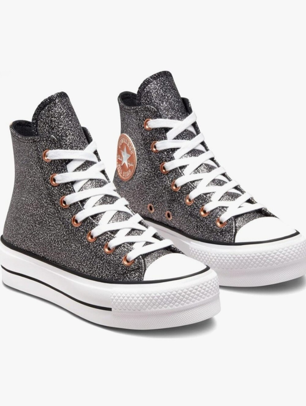 New Converse Chuck Taylor All Star Lift Platform High 'Metallic Glitter Size 5